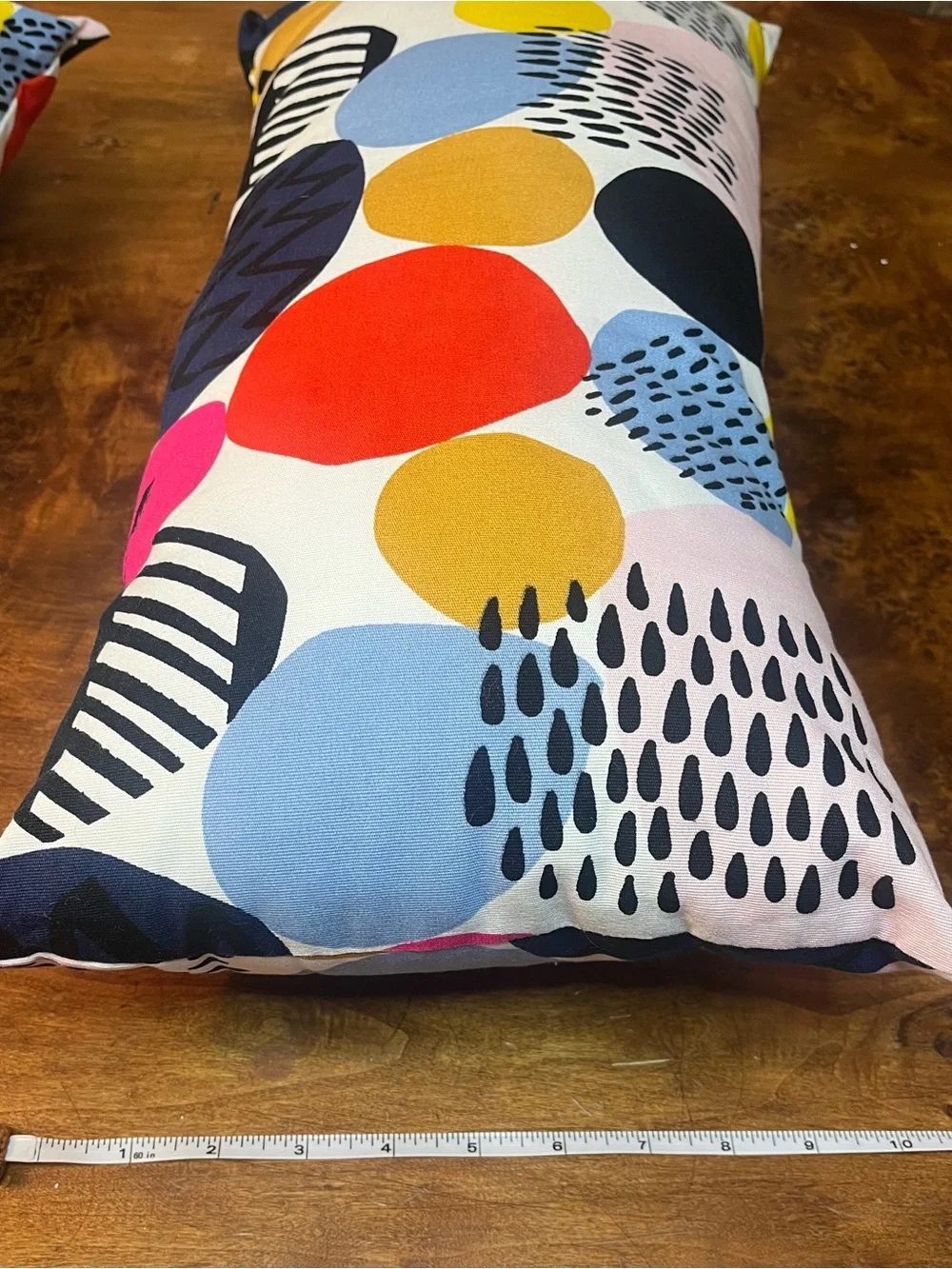 IKEA Nedja Lumbar Pillows 2 Colorful Circle Print Accent Cushions Retro 21